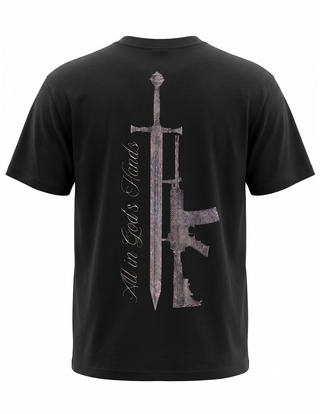 In His Hands Oversized Graphic T-Shirt – Black