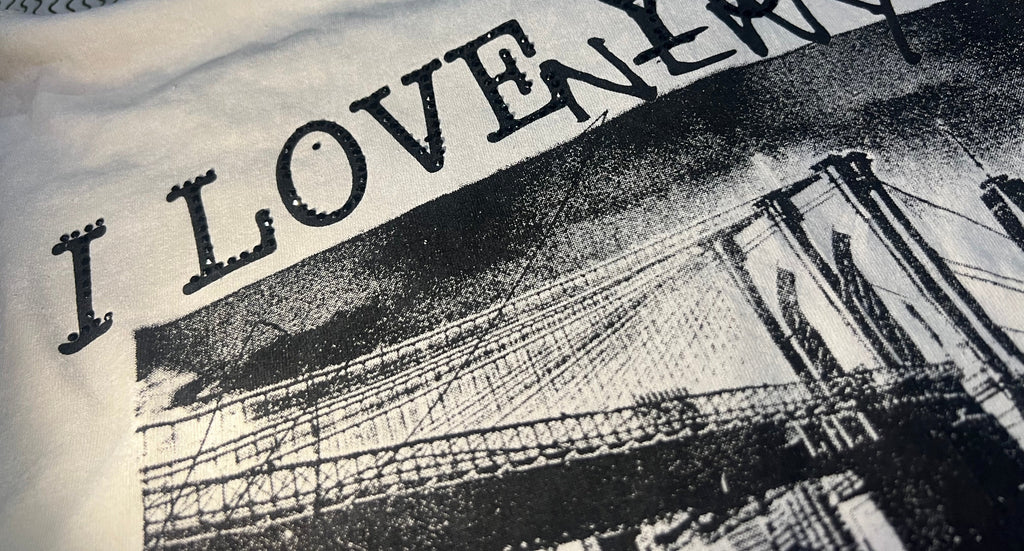 Saint New York 999 Oversized Reverse Stitch Graphic T-Shirt with Rhinestone Work