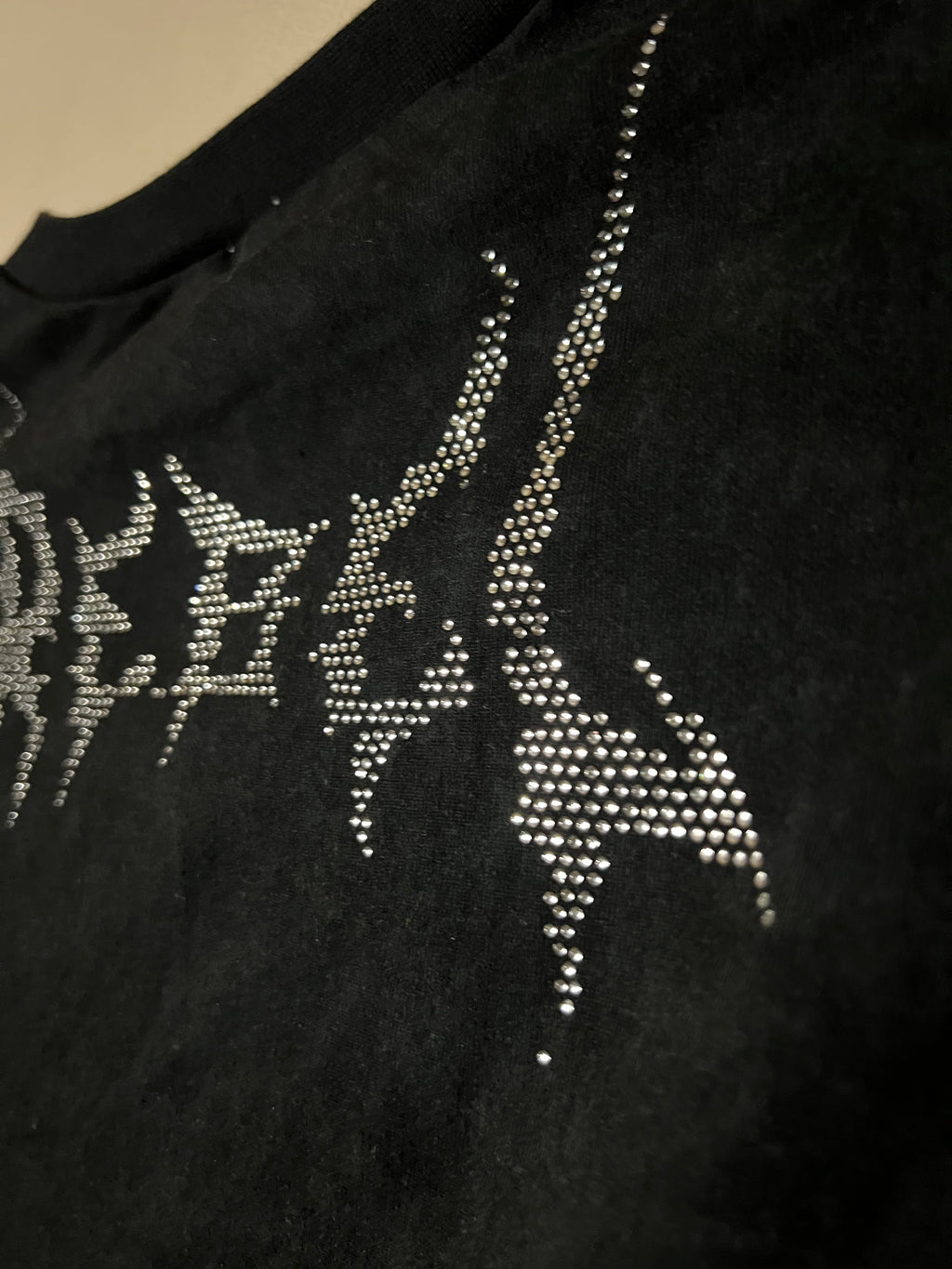 Rebel Archives Studded Rhinestone Oversized T-Shirt – Washed Black