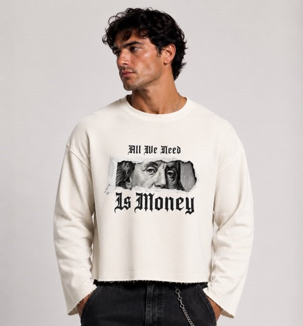 all we need is money waffle knit tee