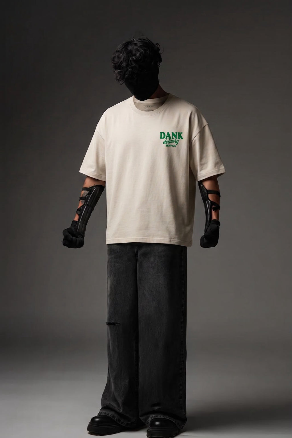 Dank Delivery Cream Oversized Streetwear Tee