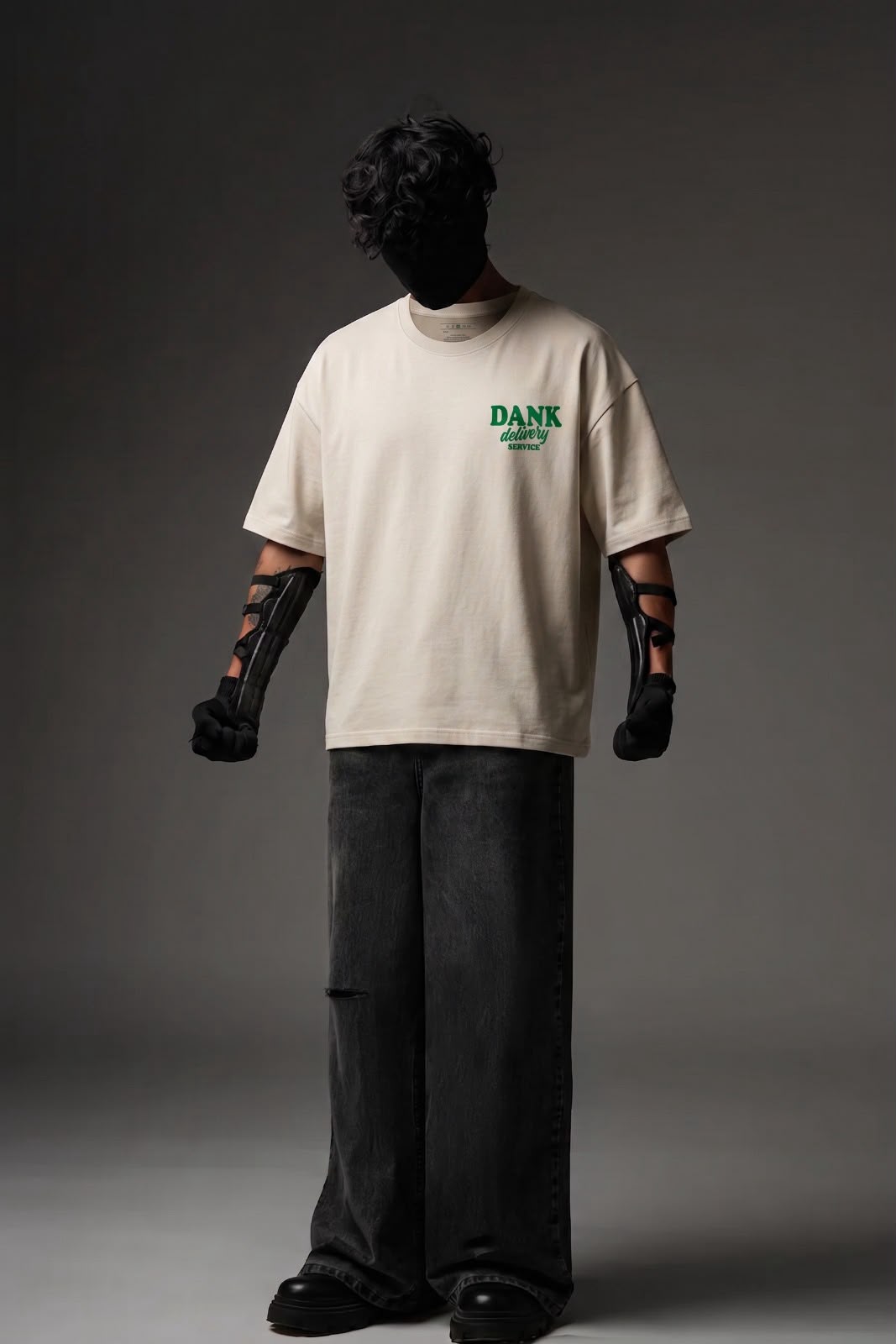 Dank Delivery Cream Oversized Streetwear Tee