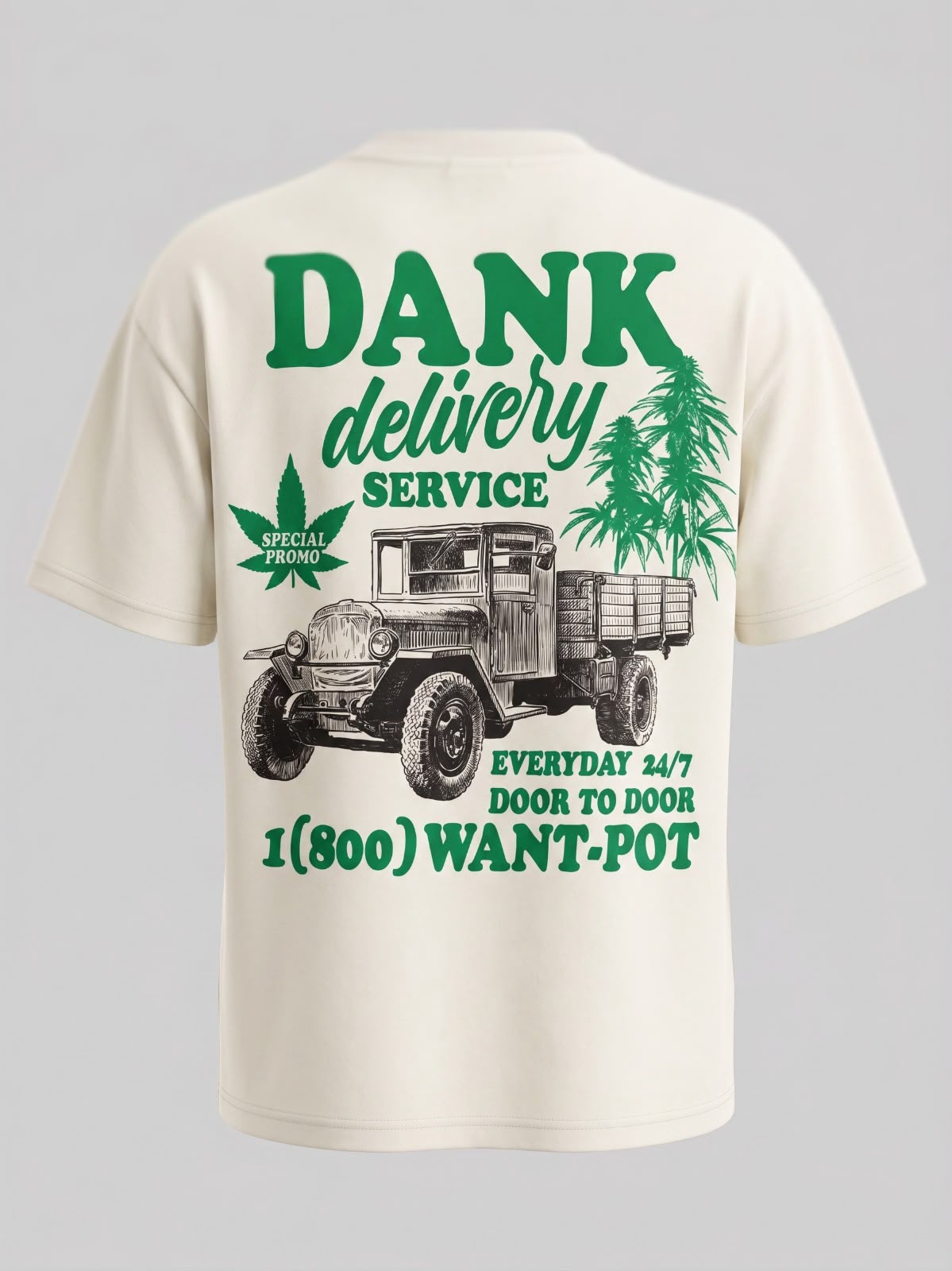 Dank Delivery Cream Oversized Streetwear Tee