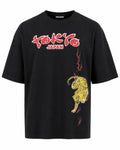 Tokyo Tiger Oversized Graphic T-Shirt – Black