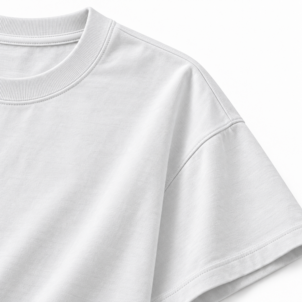 Be Petrol oversized statement T-shirt in White, collar-detail