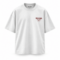 Be Petrol oversized statement T-shirt in White, front