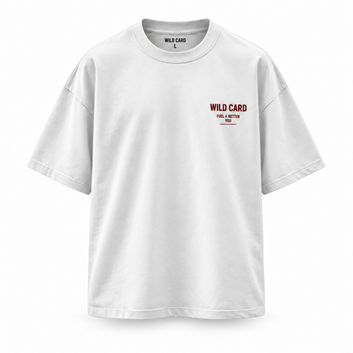 Be Petrol oversized statement T-shirt in White, front