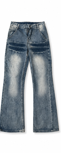 Women Ice Fade Washed Flared Jeans