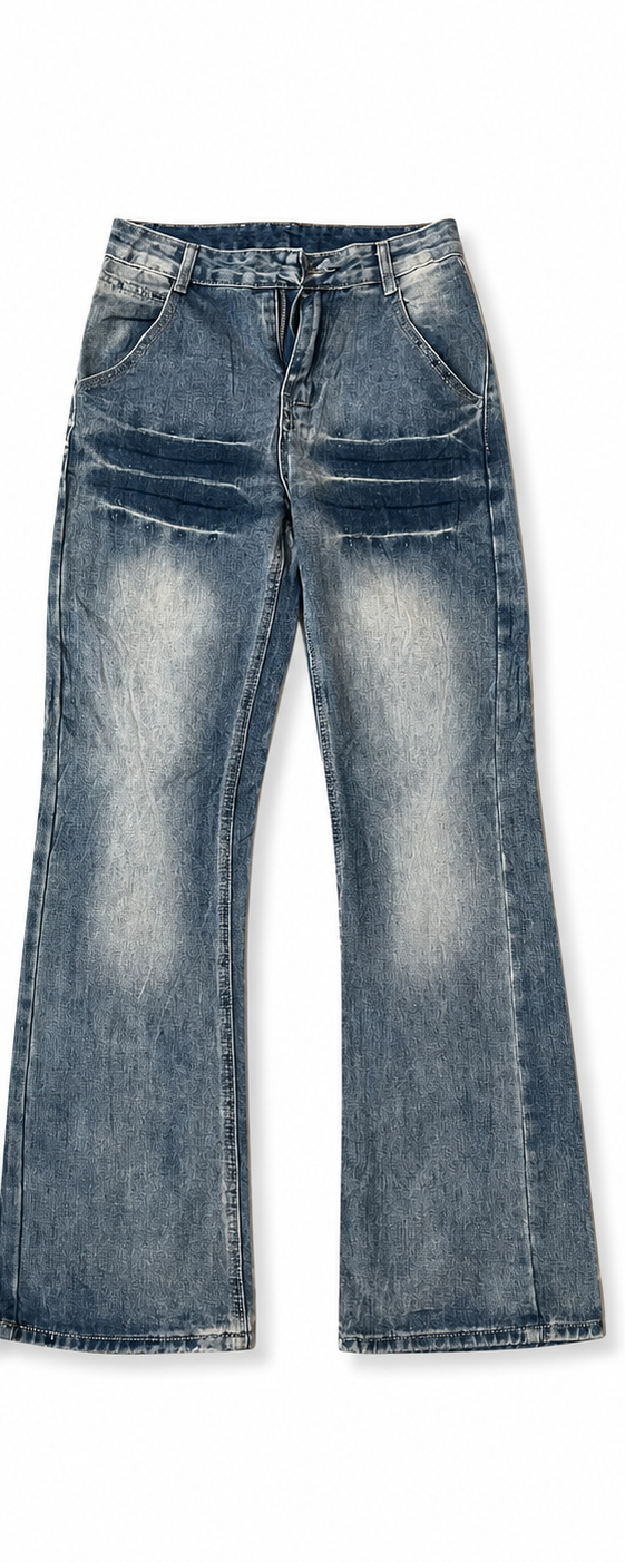Women Ice Fade Washed Flared Jeans