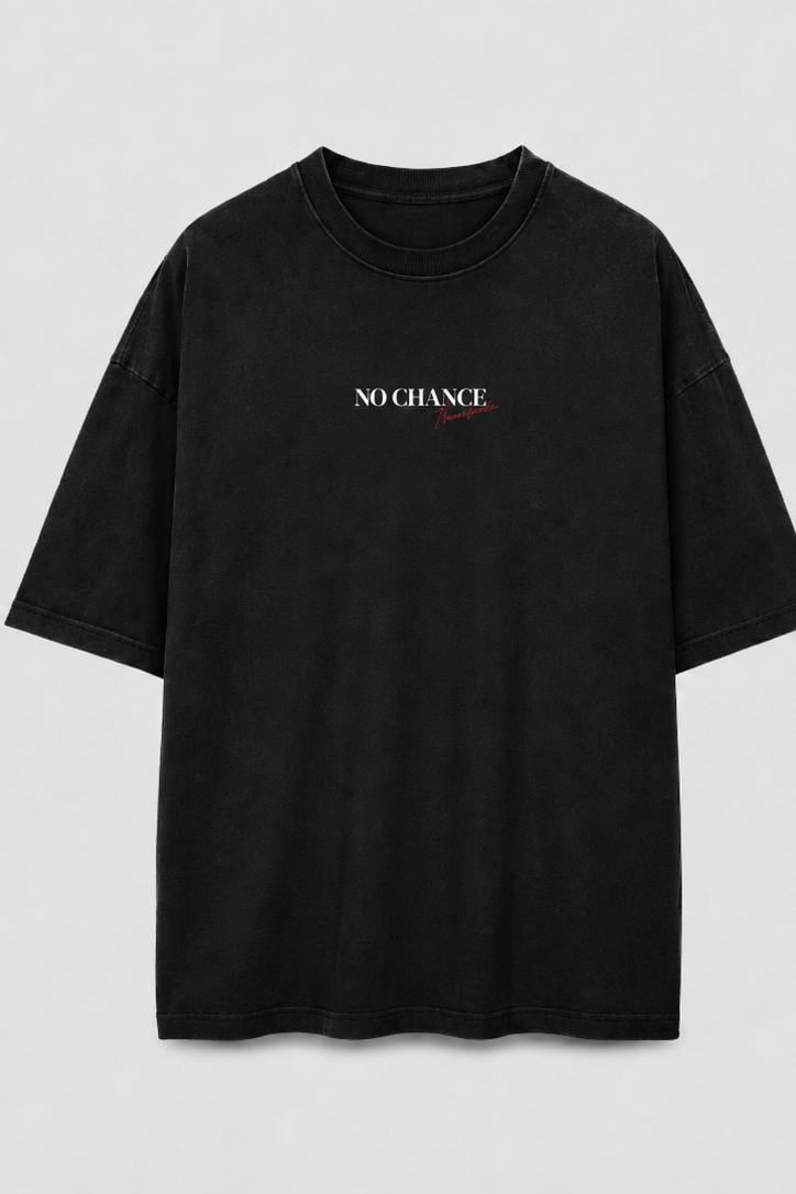 Bow Down? No Chance Oversized T-Shirt – Black – front view