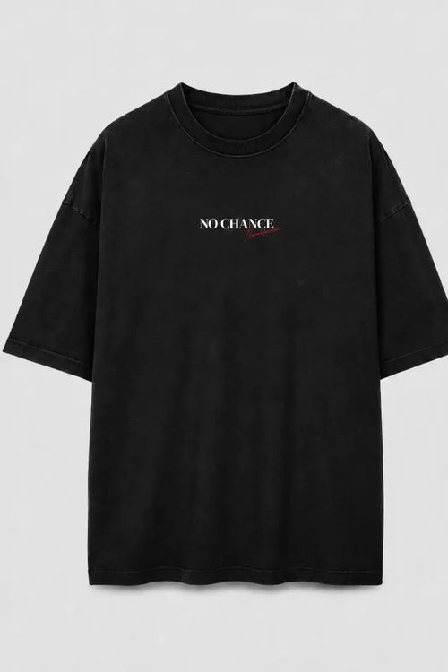 Bow Down? No Chance Oversized T-Shirt – Black – front view