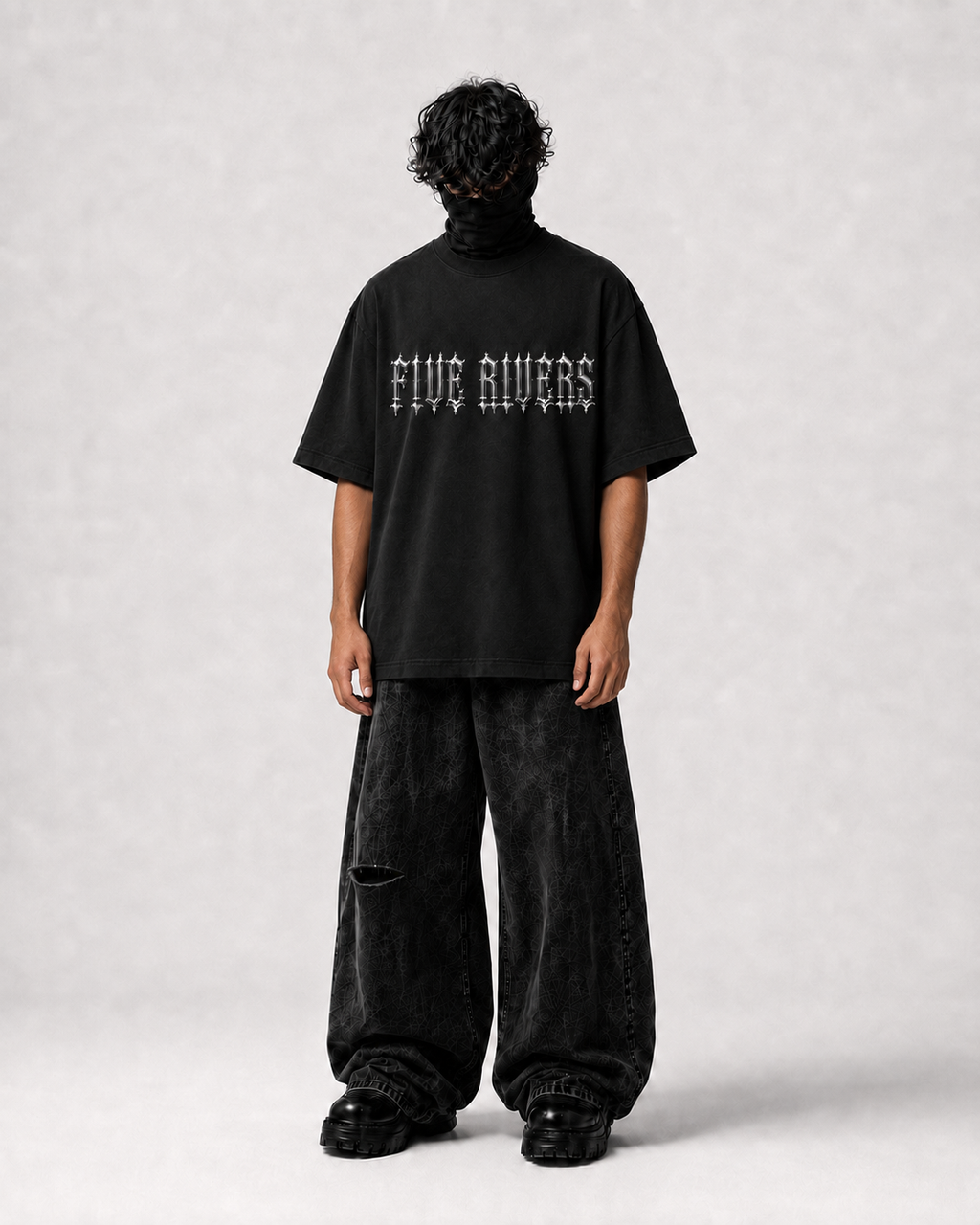 Punjab Archive 03 Oversized Graphic T-Shirt - Black