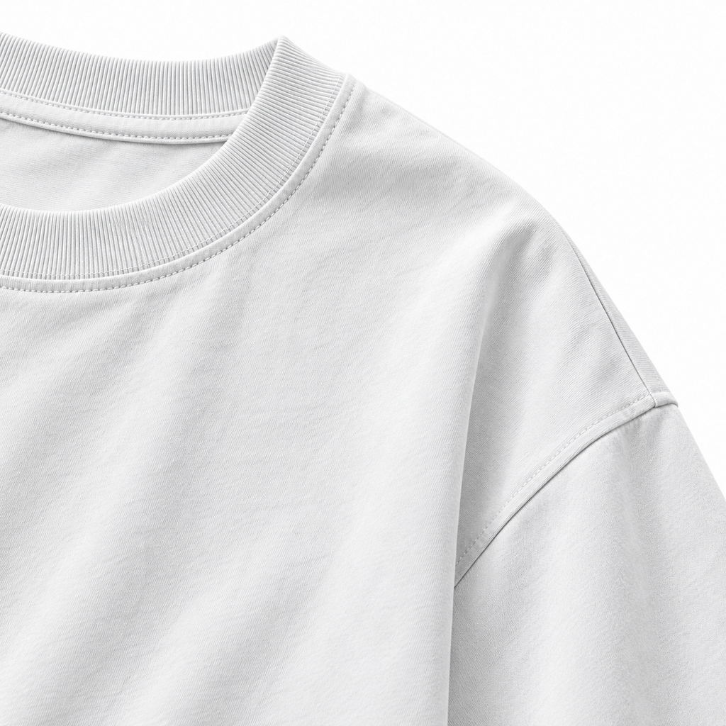 Karma Is Like 69 oversized T-shirt, White, collar and shoulder detail