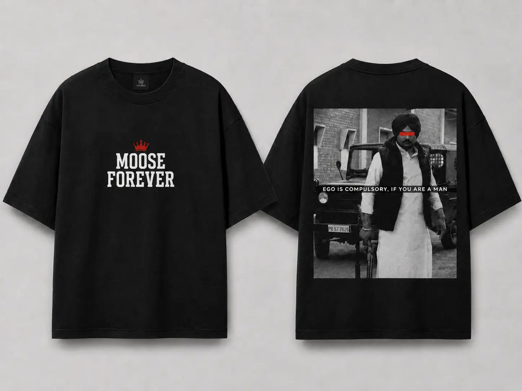 Moose Forever oversized T-shirt front and back