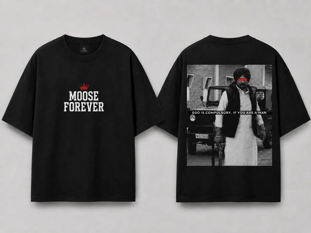 Moose Forever oversized T-shirt front and back
