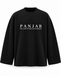 Panjab Free and Fearless black waffle full sleeve tee front