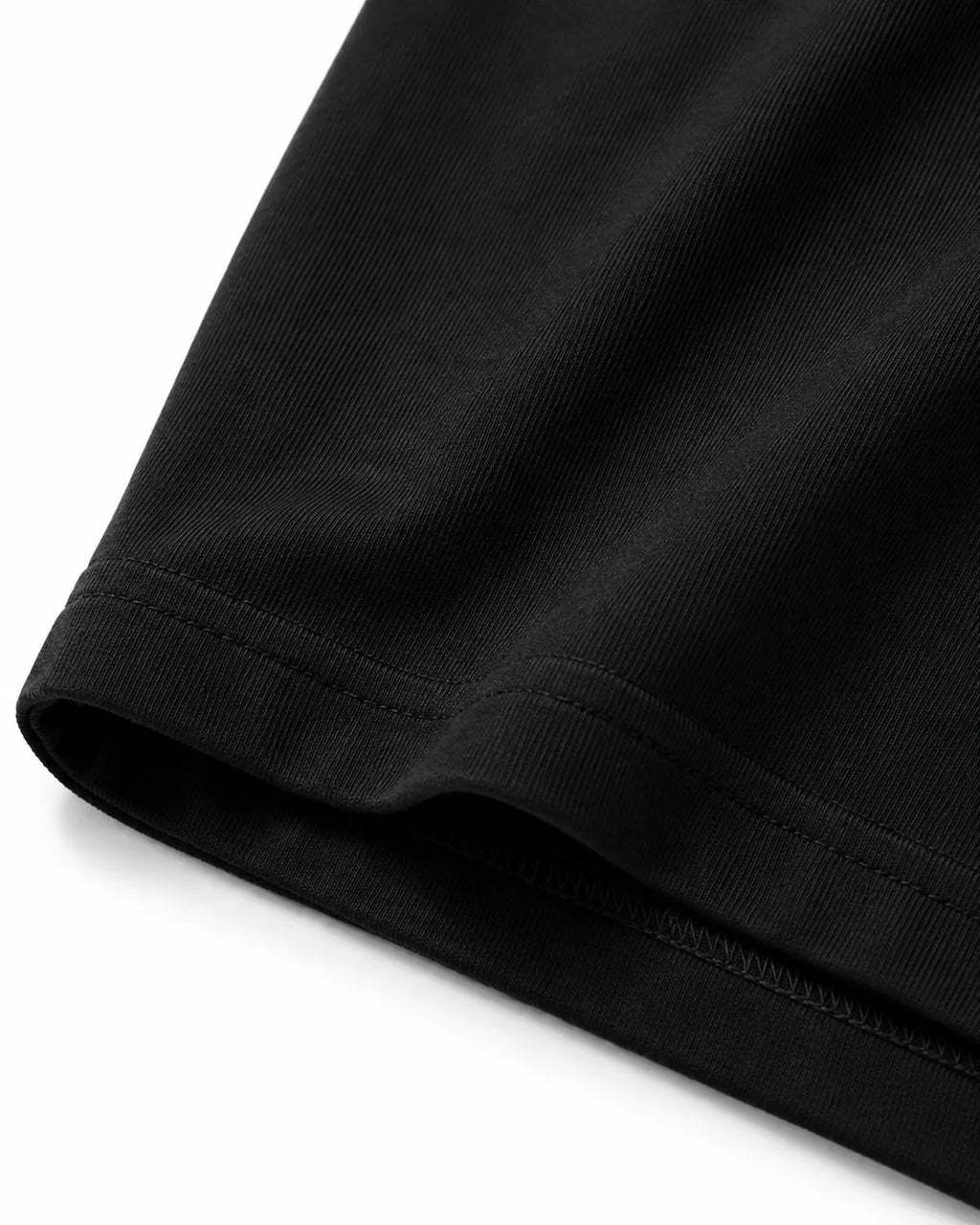 Panjab oversized black T-shirt fabric and hem detail