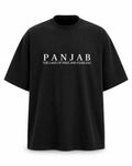 Panjab Land of the Free and Fearless oversized black T-shirt front view