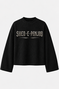 Sher-E-Panjab black waffle knit full sleeve tee front