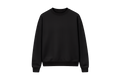 Black cotton fleece sweatshirt front