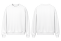 White cotton fleece sweatshirt front and back