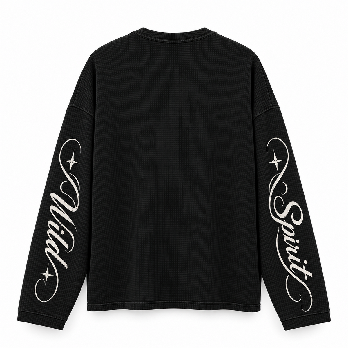 Untamed Born to Break Free waffle knit full sleeve tee - black-back
