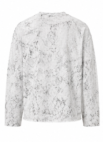 Acid Wash Waffle Knit Full Sleeve T-Shirt | Vintage White | Wear Wildcard