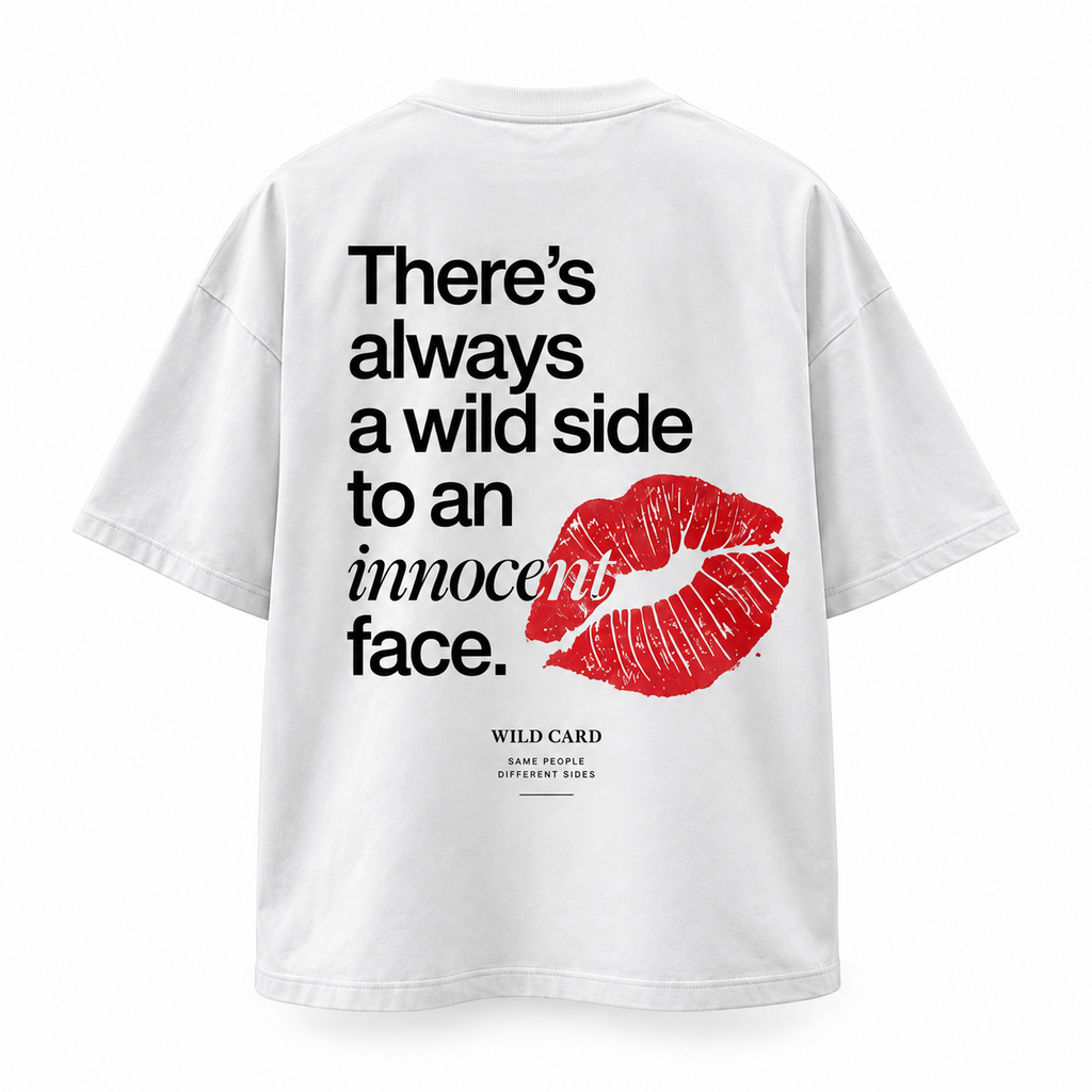 Wild Side Innocent Face oversized T-shirt in white - back