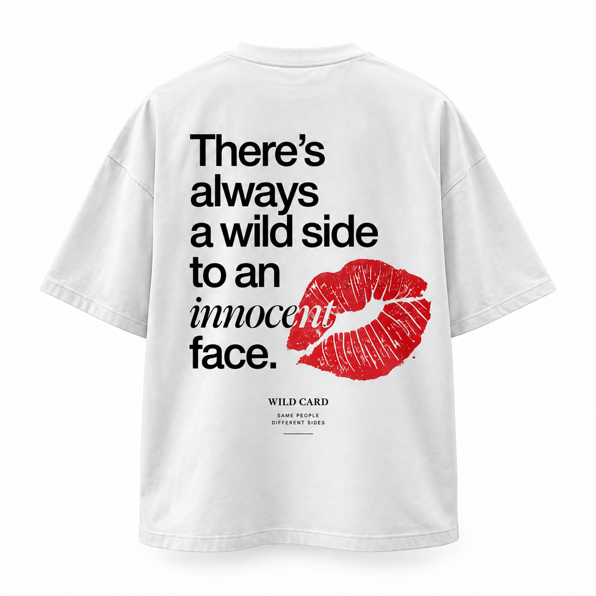Wild Side Innocent Face oversized T-shirt in white - back