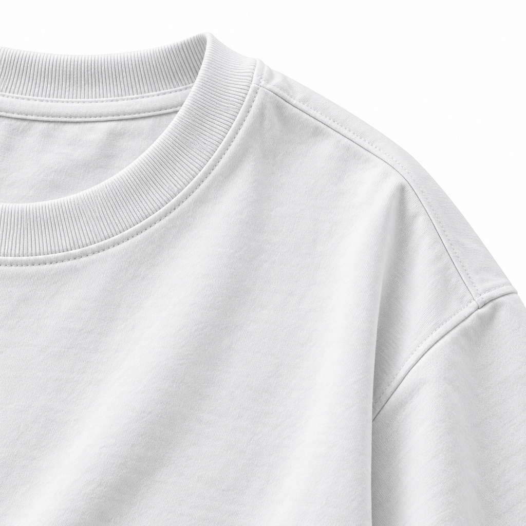 Wild Side Innocent Face oversized T-shirt in white - collar-detail