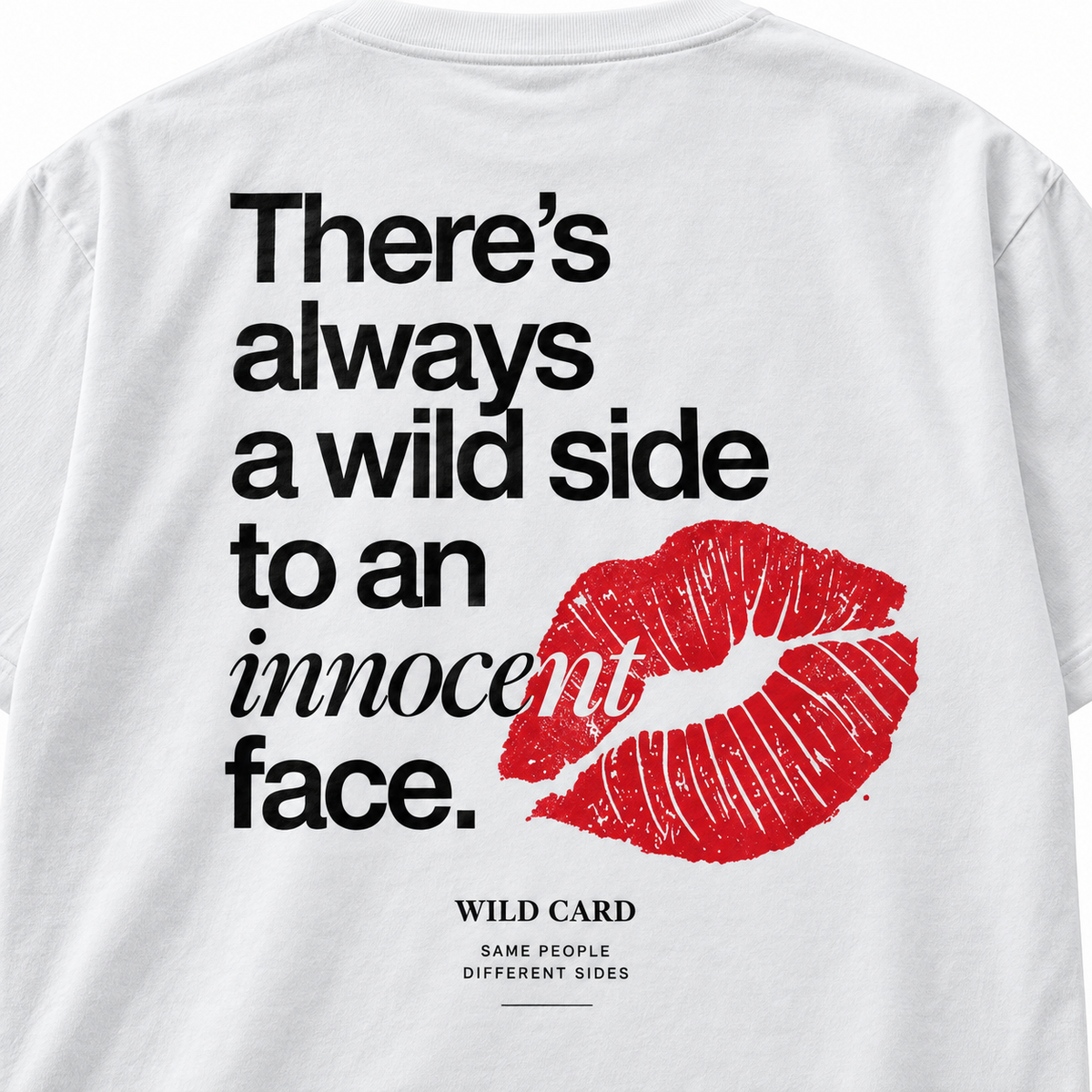 Wild Side Innocent Face oversized T-shirt in white - print-closeup