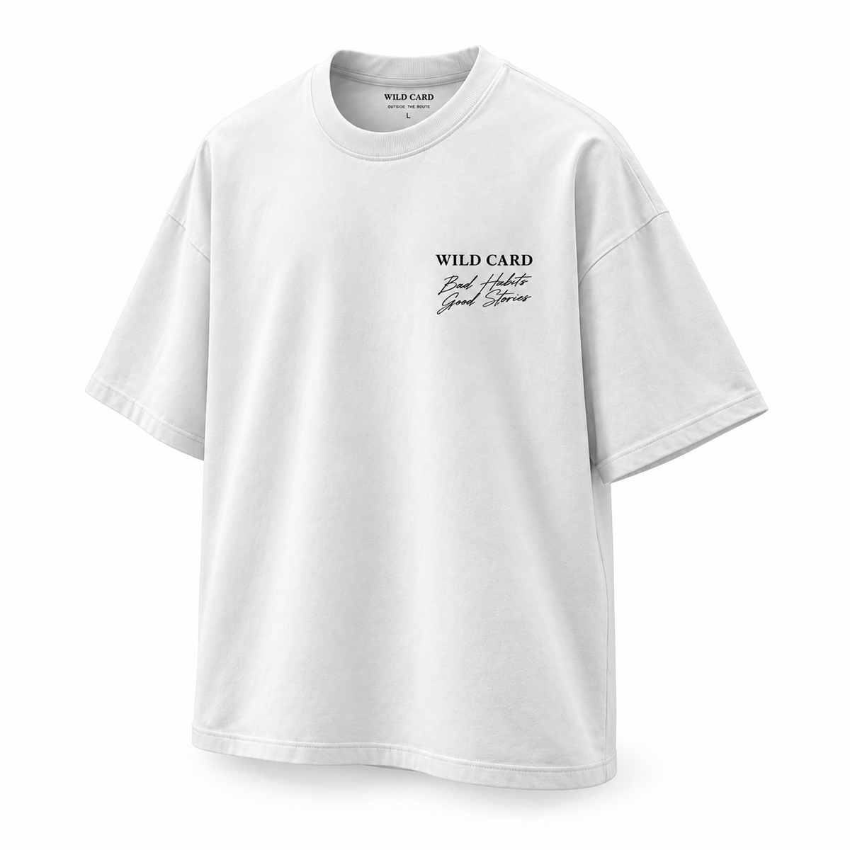 Wild Side Innocent Face oversized T-shirt in white - three-quarter